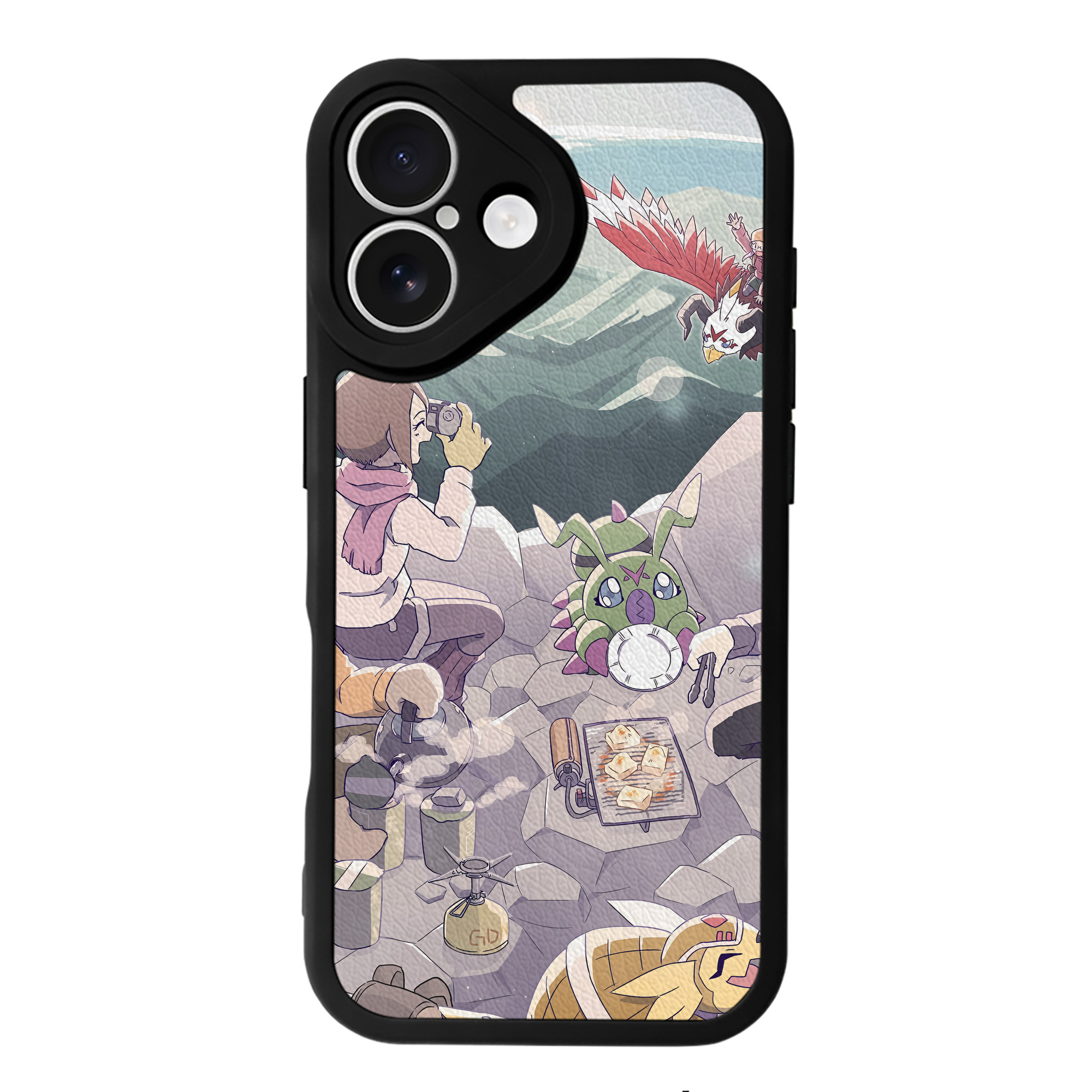 （画像用） Digimon デジタルモンスター/デジモン 【iPhone 16シリーズ対応】シリコンスマホケース（レザー調） 材質：シリコン